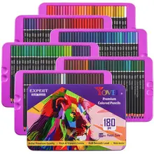 Ensemble de crayons de couleur peints à la main, nouveau produit, 180 pièces, ensemble de crayons de couleur peints à la main, fourniture artistique pour étudiants