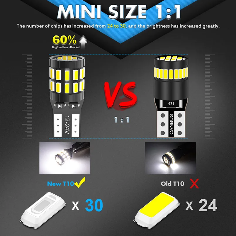 MTEC T10 W5W 194 168 COB Canbus Error Free LED Light Bulbs