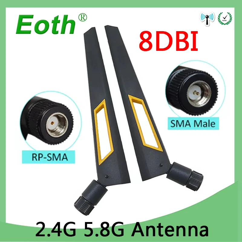 2.4GHz 5.8Ghz Antenna real 8dBi RP-SMA SMA MALE Connector Dual Band wifi Antena 2.4G 5.8G SMA female wireless router 2.4 5.8 ghz best antenna for bobcat miner