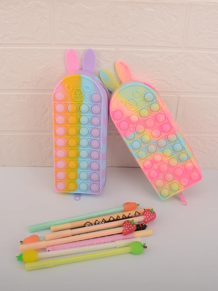 Wholesale Silicone Pencil Case School Supplies Kawaii Stationery