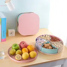 Пшеничная солома снек тарелка коробка конфет фрукты лоток творческий 4 сетки отделения с крышкой вечерние 72XF