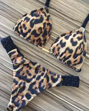 Sexy Leopard Bikinis 2020 Micro Bikini Set Push Up Thong  High Cut Swimwear Women Mini Swimsuit Female Bathing Suit