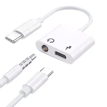 2 in 1 Type C to 3 5mm Charger Audio Adapter Headphone Jack Portable USB Cable GK99