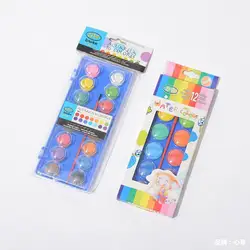 12/16 Color Solid Watercolor Set Portable Solid Paint Set Water-soluble Semi-dry Watercolor Paint With Pen Art Supplies Aquarela