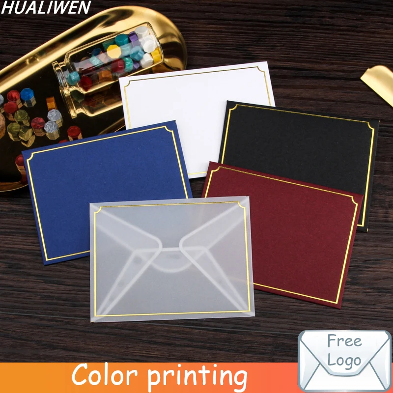 10pcs/lot Custom Pearl Paper 5 Colors Blank Envelope 10*7.5cm Bank Card Envelope Greeting Card Mini Envelope Membership Card