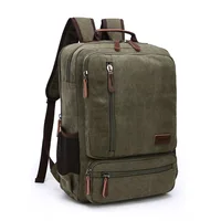 Vintage Canvas Backpack Men Large Capacity Travel Shoulder Bag High Quality Fashion Students Bag Male notebook Laptop Backpack 2