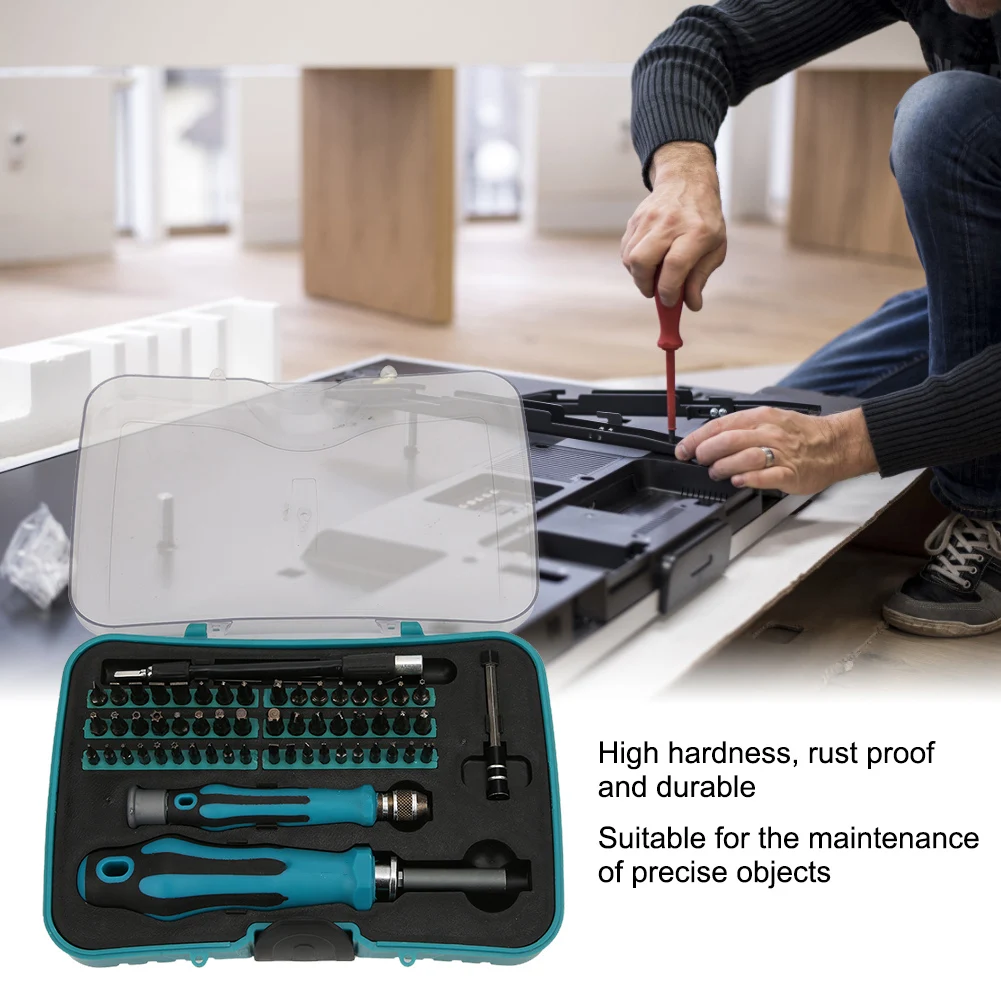 

57Pcs Screwdriver Bit Chrome Vanadium Steel Screwdriver Bit Kit Repairing Tool With Storage Box