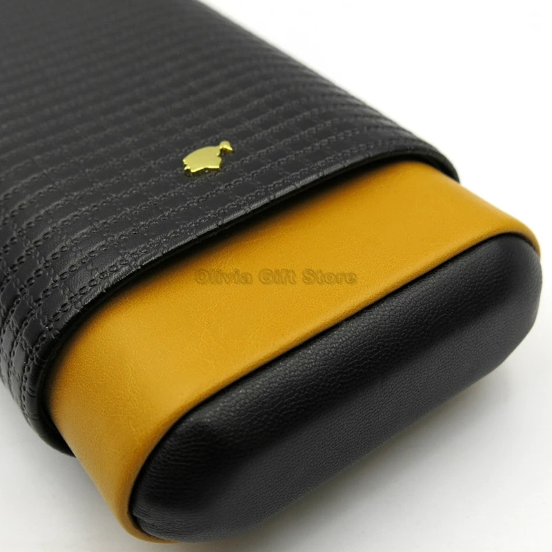 COHIBA Дорожный Чехол для сигарет, кожа, кедр, дерево, 3 трубки, чехол для сигар, коробка, открытый портативный хьюмидор, кедр, деревянный держатель, подарок