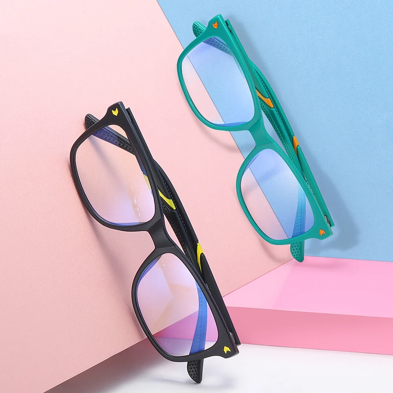 MAXJULI Blaulicht-blockierende Brille für Jugendliche, Jungen und Mädchen, quadratisch, TR90, flexibler optischer Gummirahmen, Brillen 6607 – Detail 1