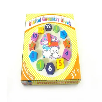 

Wooden 12 Number Colorful Puzzle Digital Geometry Clock Baby Educational Wooden Clock Toy Kids Children Toys Gifts 1 Set