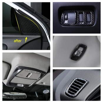 

Lapetus Carbon Fiber Look Interior Refit Kit Pillar A / Front / Rear Reading Lamps Cover Trim Fit For Renault Kadjar 2016 - 2020