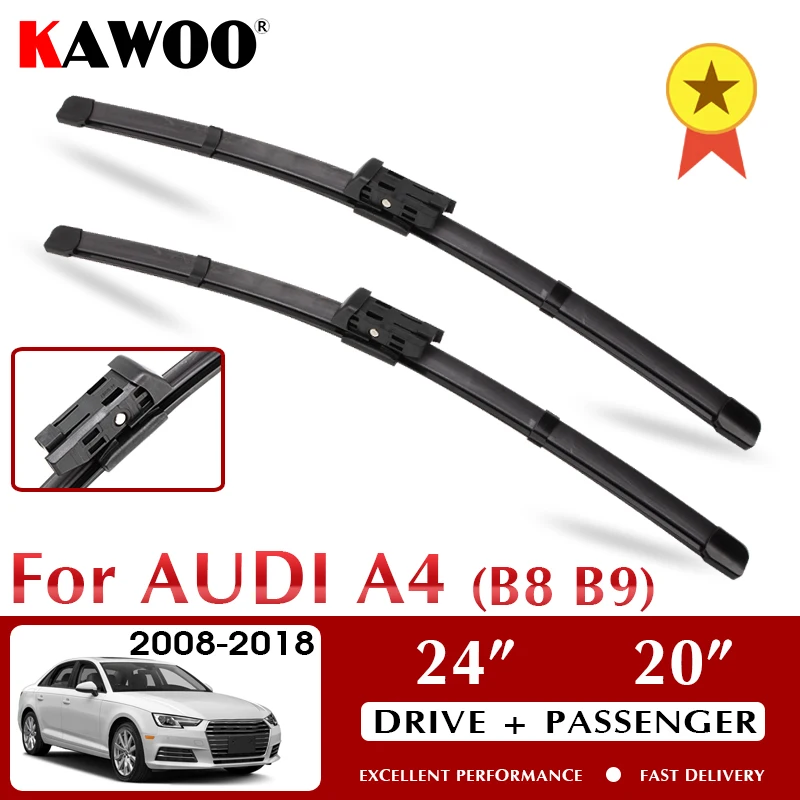 

KAWOO Wiper Front Wiper Blade For Audi A4 B8 B9 Allroad 2008-2016 2017 2018 Windshield Windscreen Front Window 24"+20" LHD RHD