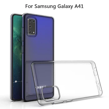 

For Samsung Galaxy A41 A 41 Slim Crystal Clear Transparent Soft TPU Back Case Protection Skin Camera Protect Cover