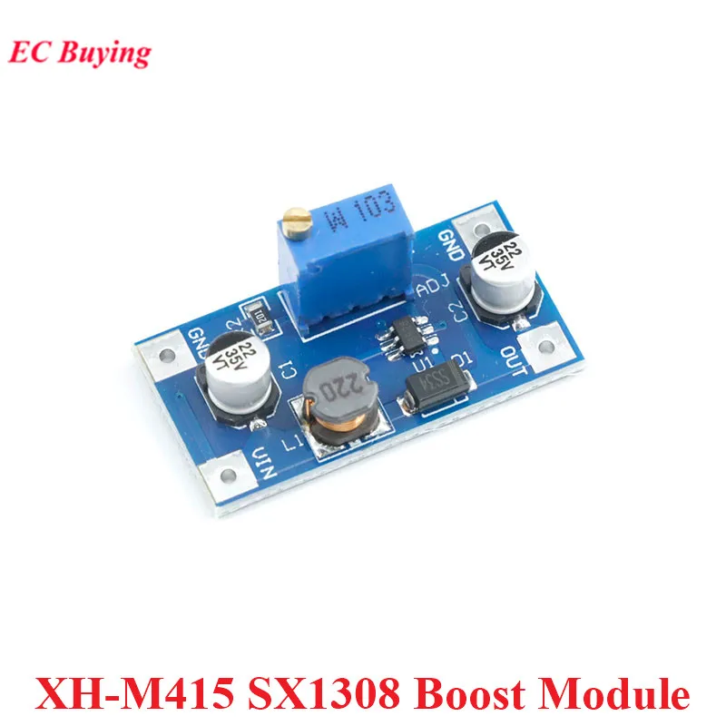 XH-M415 SX1308 DC-DC Step UP Boost Converter Module 2A Adjustable 2V-24V To 3V 5V 6V 9V 12V 19V DC DC Power Supply Module