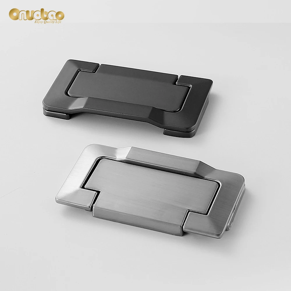 Onuobao Drawer Cabinet Door Flat Concealed Handle Free Punching Invisible Handle TV Cabinet Door Dedside Table furniture handles kitchen door handles