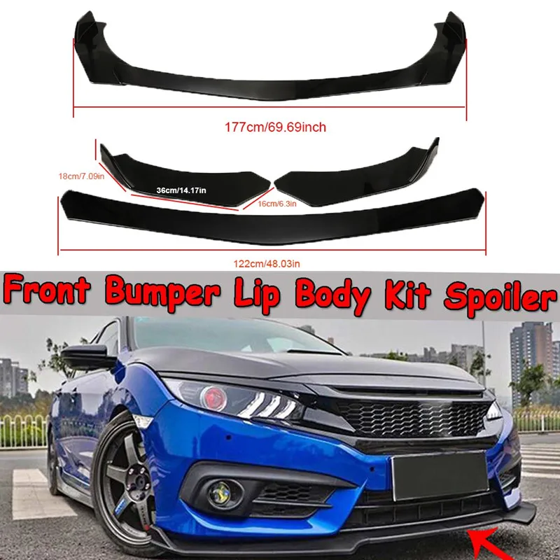 

3 шт. 177 см/69,69 дюйма Универсальный Автомобильный передний бампер губа кузов сплиттер спойлер наборы диффузор протектор для Mazda для Subaru WRX