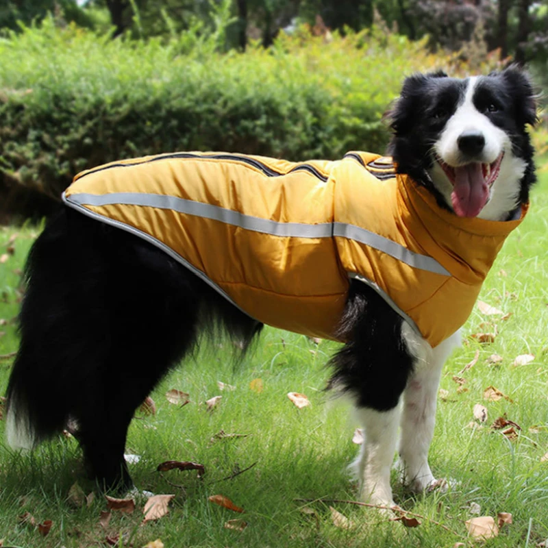 

Warm Dog Clothes Large Dog Jacket Waterproof Reflective Coat Big Pet Winter Fleece Husty Labrador Golden Retriever Ropa Perro