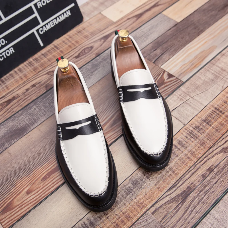 

Round Toe Mens Dress Peas Shoes Leather Oxford Shoe Luxury Wedding Shoes Floral Print Men Flats Office party Formal Shoes *69602