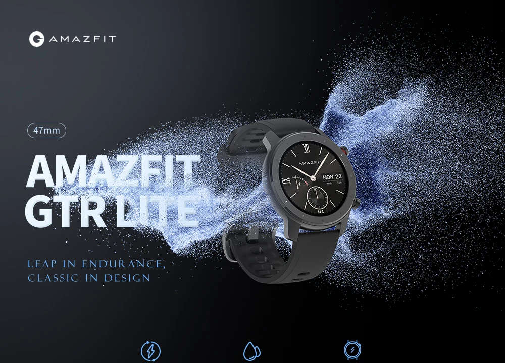 Смарт-часы Amazfit GTR Lite, Bluetooth, спортивный монитор сердечного ритма, 5 АТМ, водонепроницаемые, напоминание о звонках, кровяное давление, 326PPI, умные часы