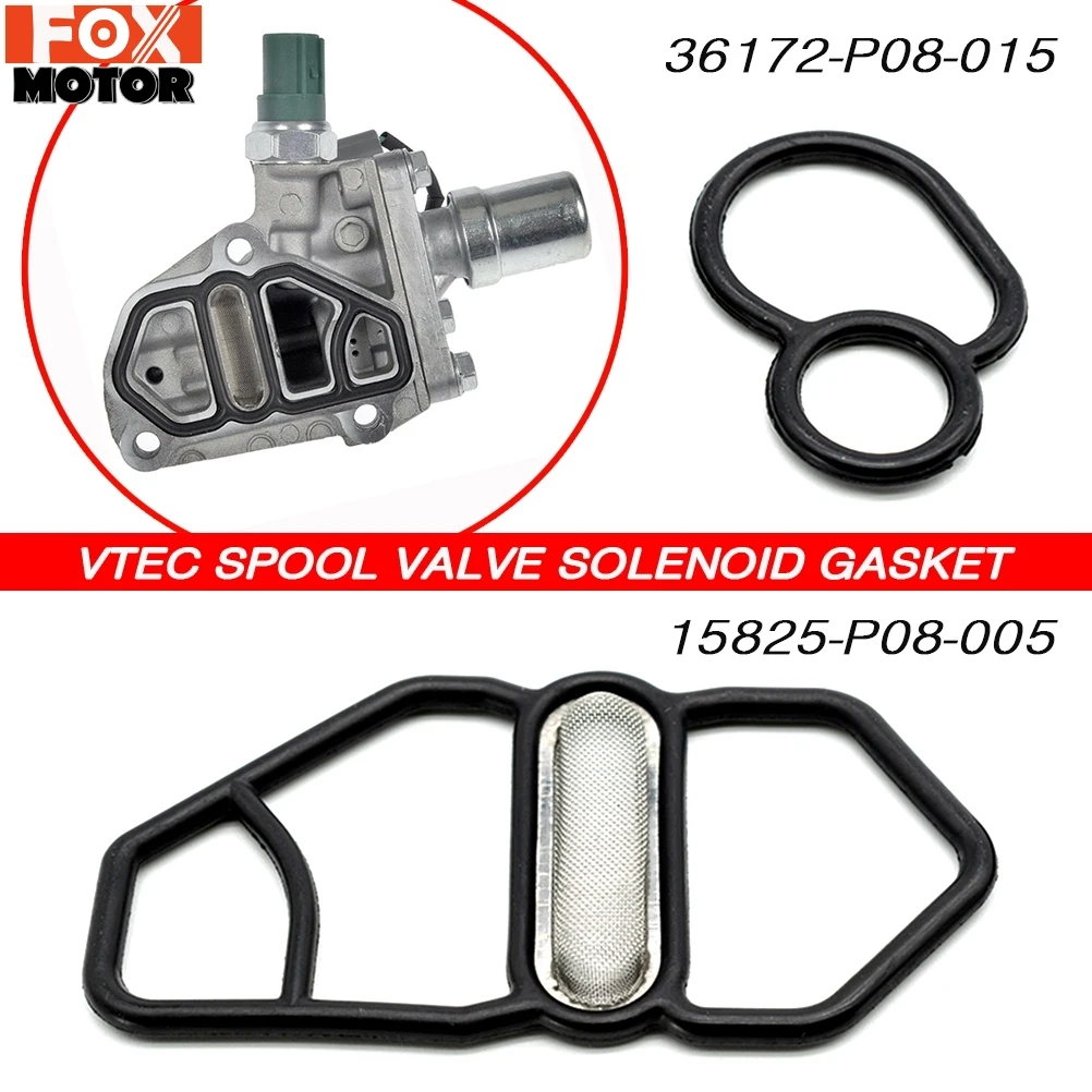 Upper + Lower VTEC Spool Valve Solenoid Gasket Kit for Honda Civic GSR NSX D16Z6 B18C1 B16A2 B18C5 36172-P08-015 15825-P08-005