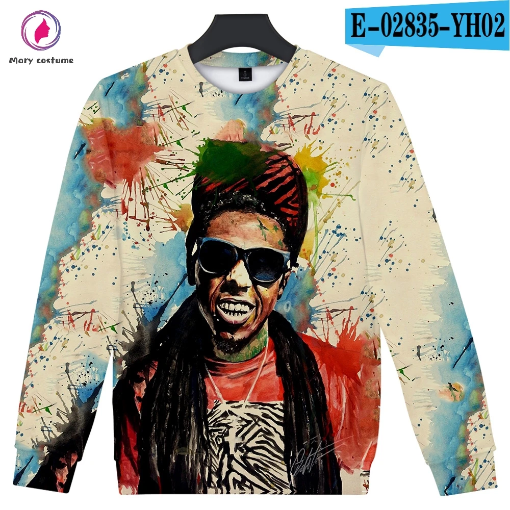 Lil Wayne мужские тонкие модные толстовки из полиэстера с круглым вырезом, толстовка из полиэстера, Повседневная Уличная Одежда Harajuku - Цвет: As shown