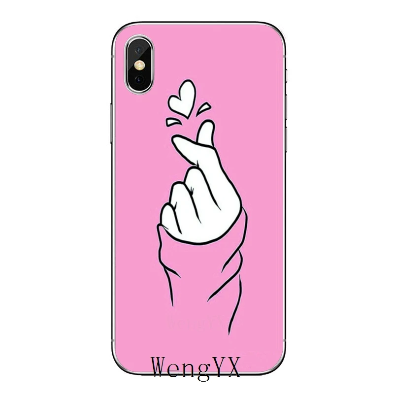 Любовь на кончиках пальцев kpop Сердце для OnePlus 3t 5T 6T LG G5 G6 G7 Q6 Q7 Q8 Q9 V20 V30 X Мощность 2 3 K4