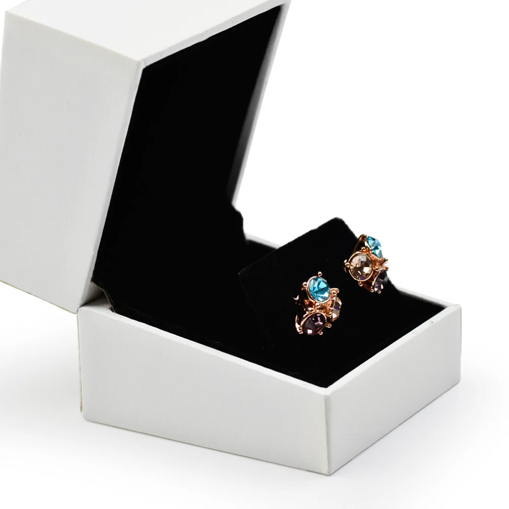 Earring box FANXI белая кожзам бумажная коробка для ювелирных изделий Кольцо Кулон ожерелье браслет длинная цепь упаковка подарочная коробка ювелирные изделия Органайзер - Цвет: Earring box