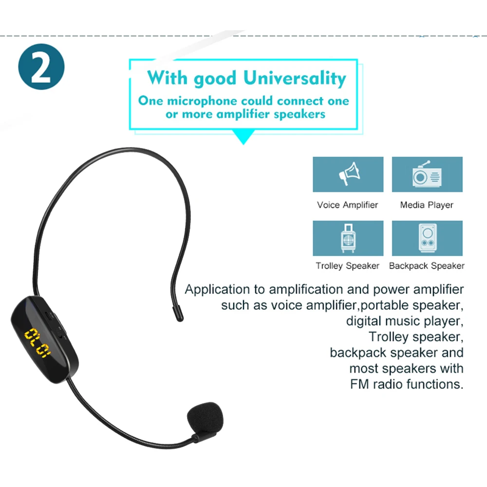 Беспроводной fm микрофон с дисплеем питания гарнитура Мегафон радио