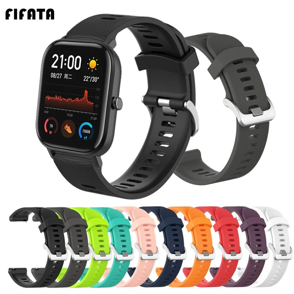 Ремешок FIFATA для Xiaomi Amazfit GTS силиконовый браслет часов Huami 2 / Bip S 20 мм | Электроника