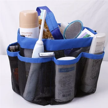 

Bath Bags With 8 Pocket Quick Dry Shower Storage Bags Portable Hanging Toiletry Mesh Bag Cosmetics Organizer Bathroom Supplies