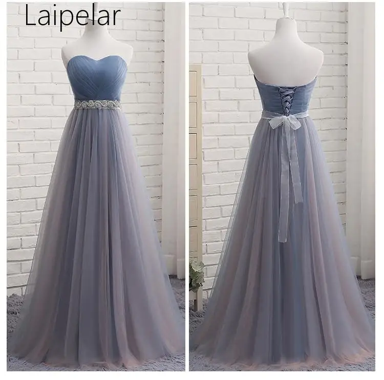 Vestido De Noiva, платье подружки невесты пыльного синего цвета, длинное платье с глубоким декольте, с бусинами, со складками, Элегантные Простые Вечерние платья для невесты, свадьбы, выпускного вечера, Новинка