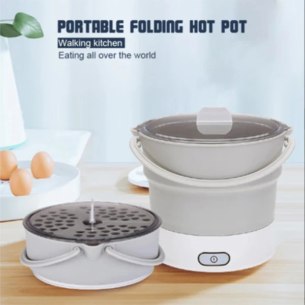 

Foldable Electric Portable Hot Pot Cooker Kettle Steamer Boil Dual Voltage for Kitchen PI669