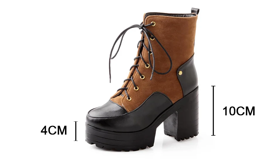 Lace Up Ankle Platform Boots 