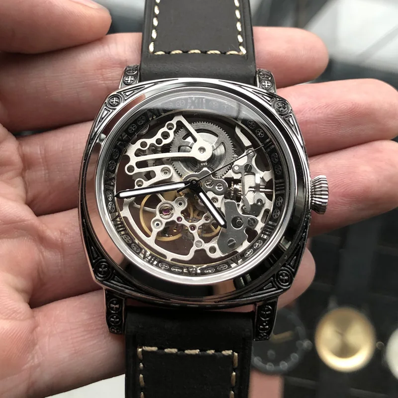 2021 orologio meccanico automatico pilota da uomo Punk Skeleton movimento  originale ST1646 orologi da uomo orologi analogici luminosi da lavoro -  AliExpress Watches