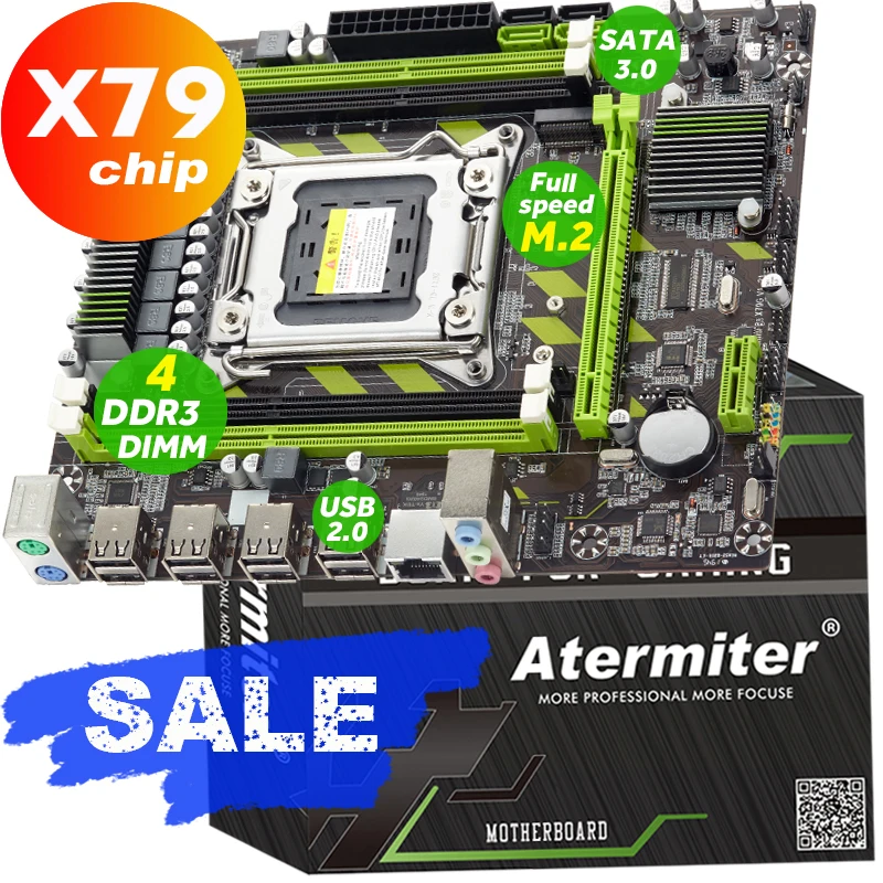 материнские платы Atermiter X79 X79G Материнская плата ПК LGA 2011 USB2.0 SATA3 PC3 с поддержкой