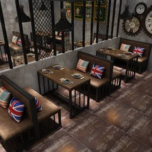 

2021 Modern Milk tea shop sofa table chair combination double simple net red dessert shop coffee Western Restaurant leisure