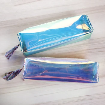 

Transparent Pencil Case Laser Trousse Scolaire Large Capacity Estuche Escolar Pencil Cases Tassel Piornik Szkolny Estuche Lapice