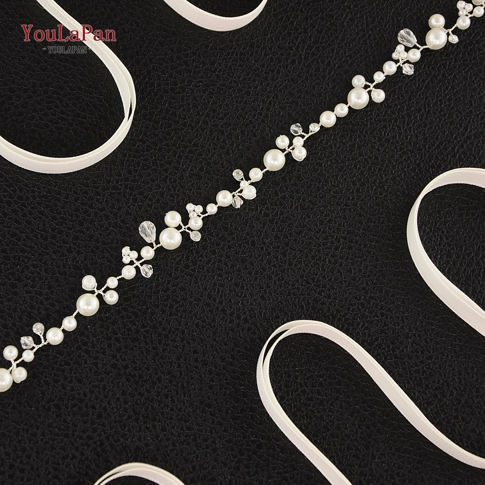 Bridal Waistband Silver Golden Crystal Bridal Belts Handmade Wedding Thin Belts for Dress Pearl Wedding Sash Belt Women Waistband SH03