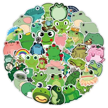 

50PCS Cute Cartoon Frog Stickers DIY Skateboard Fridge Guitar Travel Snowboard Motorcycle Luggage Kid Toys Graffiti Fun Sticker