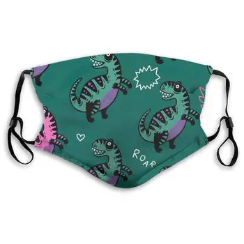 

T-rex Dino Pattern Unisex Anti-Pollution Mask Dust Mask with Filter Mask Black