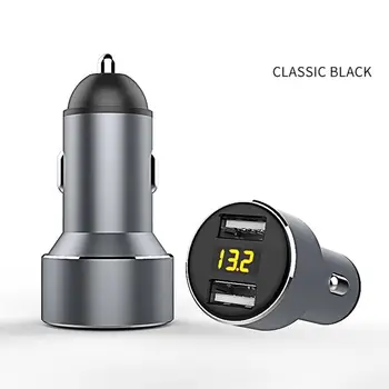 

Car Charger Car Charger 2.4 Multifunctional Fast Charge Car Dual Usb Digital Display Mini Metal Car Charger