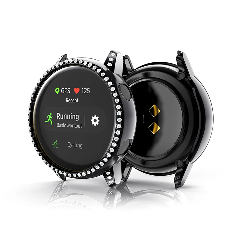 Laforuta Алмазный ПК Защитный чехол для Samsung galaxy watch active/SM R500 anti fall землетрясение