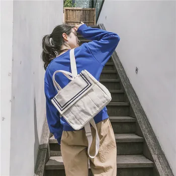 

jk school uniform Canvas college style backpack new portable school bag female Japanese wild commuter backpack jk uniform bag