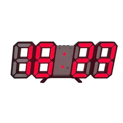 Black Red 3D светодиодный USB Цифровой температурный настенный Повтор будильника домашний декор для спальни гостиной - Цвет: Black Red