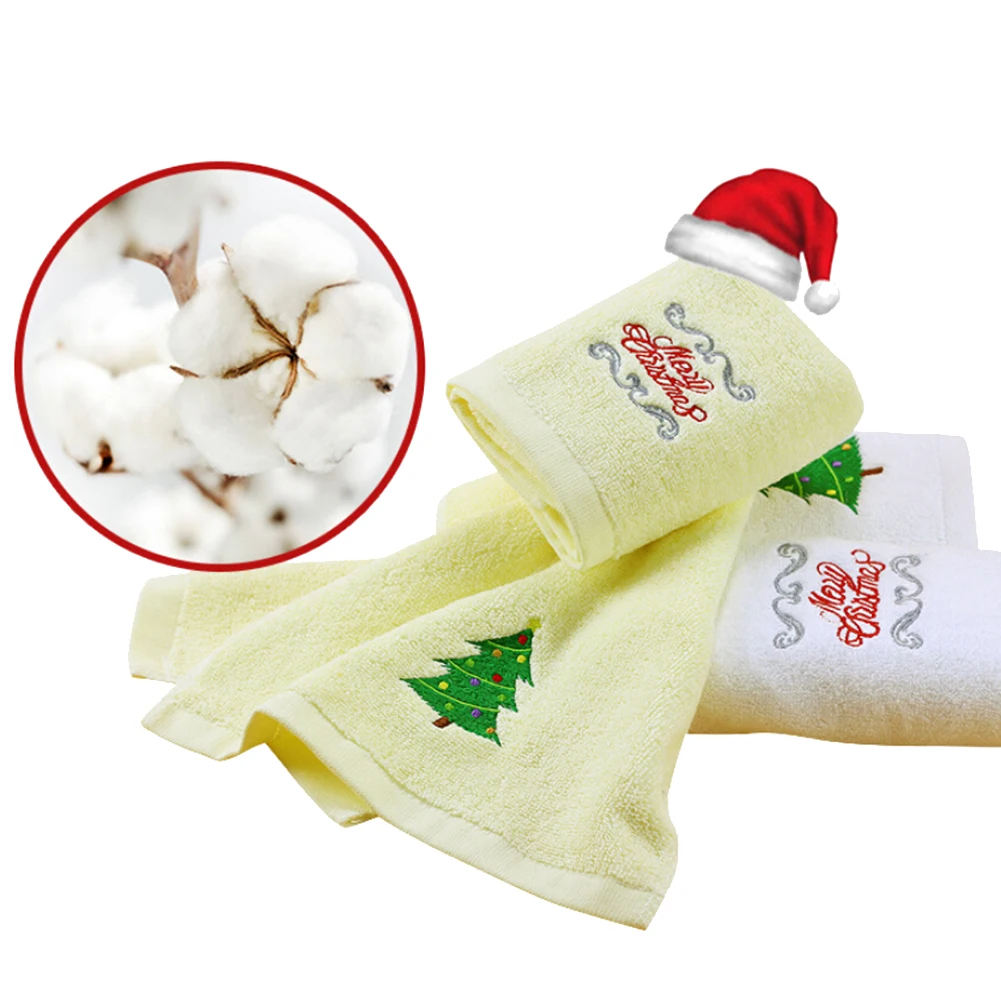 Towel Bathroom Christmas Tree Embroidery Face Towels Cotton Bath Towel for Adults Rapid Drying Hair Towel Soft Absorbent Towels