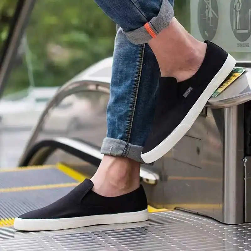 Spring Men's Flat Casual Shoes Male Breathable Comfortable Slip-On Canvas Shoes Fashion Soft Shoes Lazy Shoes Sneakers 4 Colors 3
