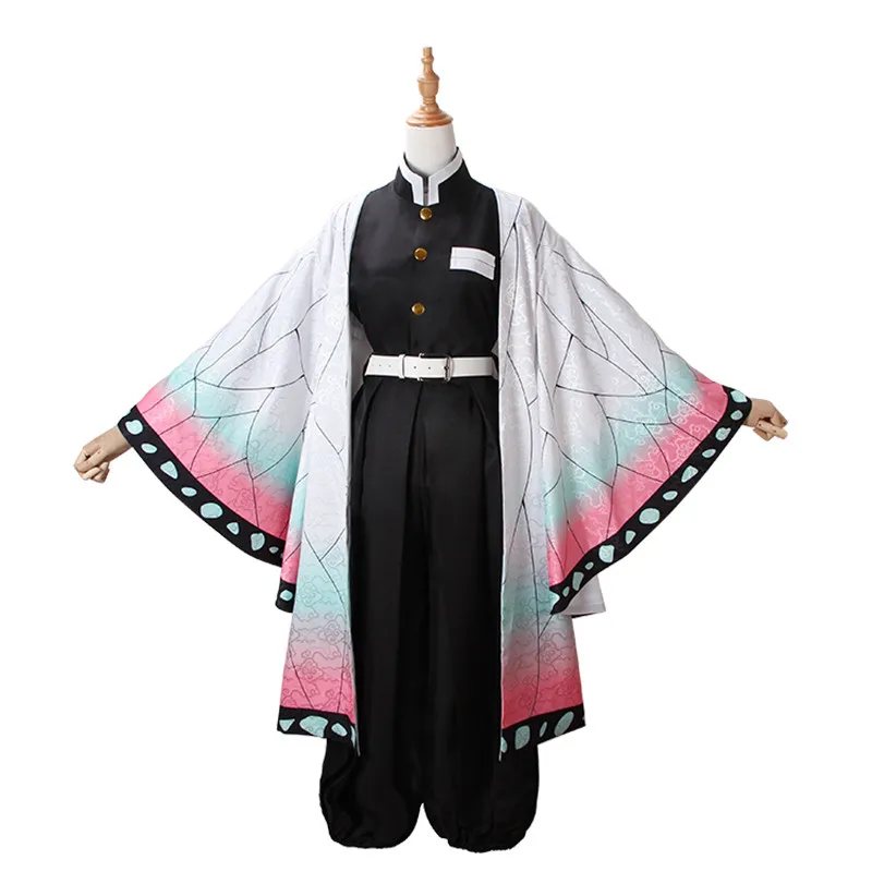 Кимоно Tomioka Giyuu, костюм для косплея, истребитель демона: Kimetsu no Yaiba Kamado Tanjirou Kamado Nezuko, кимоно, рубашка, штаны, Униформа, парик - Цвет: costume