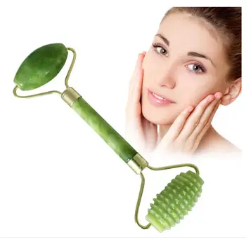 

200pcs Portable Double Head Facial Slim Massage Jade Roller Face Slimming Body Head Neck Massage Tools Nature Face Sliming Tools