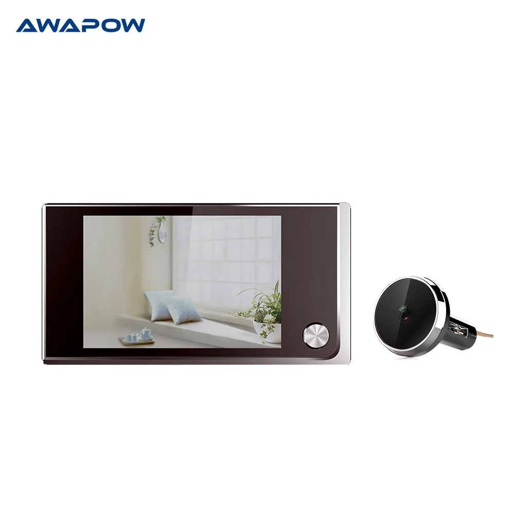 Timbre de puerta con cámara Digital ojo de gato, visor de ojo de gato, vídeo, 3,5 pulgadas, ángulo de 120 grados, para exterior