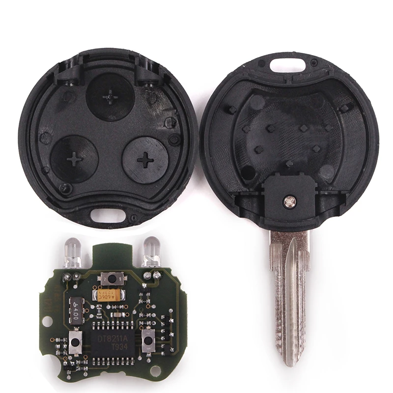 DIYKEY 433MHz Remote Key 3 Buttons For Benz Smart Fortwo Forfour City Passion Pulse Roadster With 2 Infrared Lights Uncut